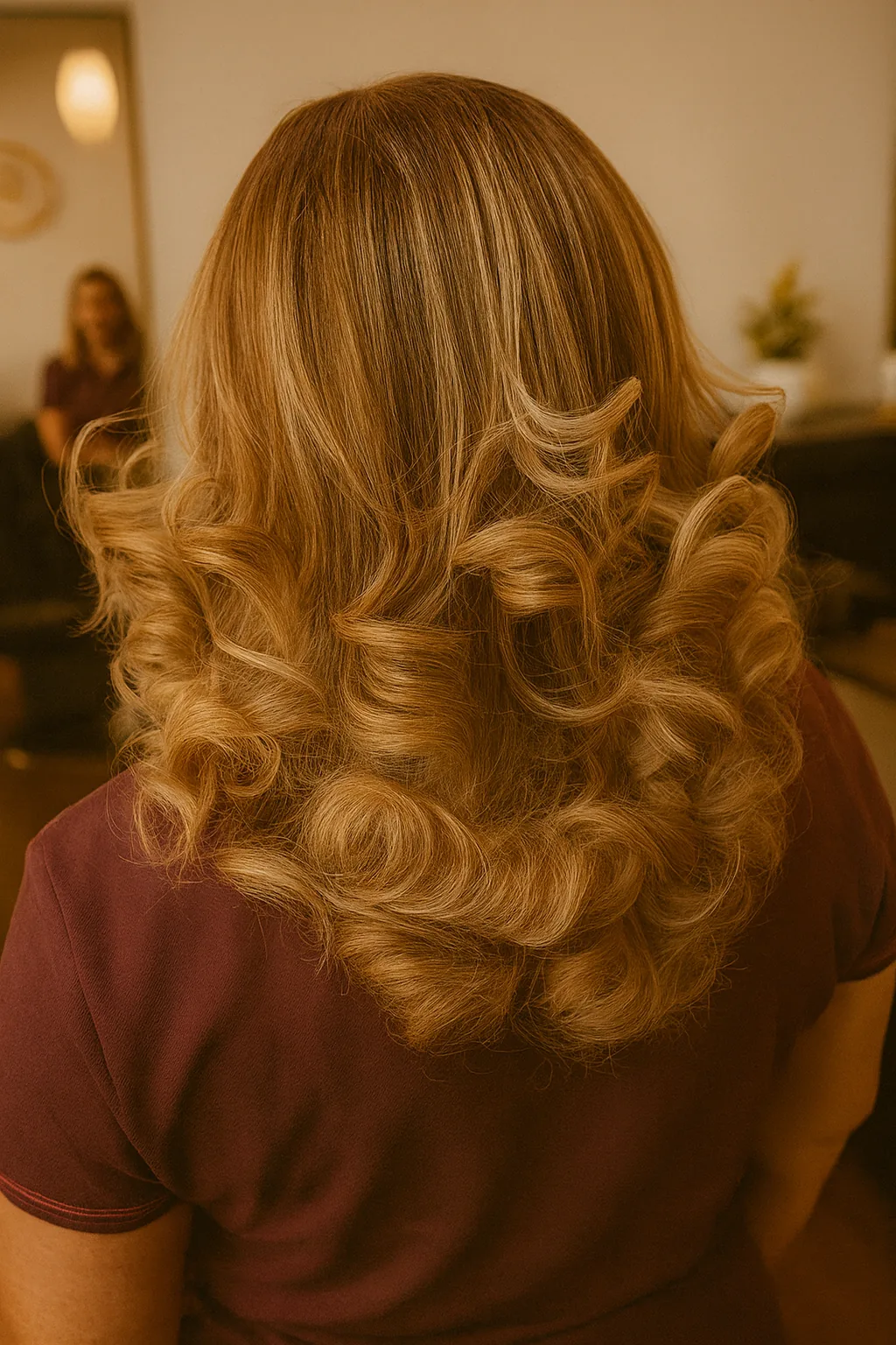 Balayage rubio con movimiento